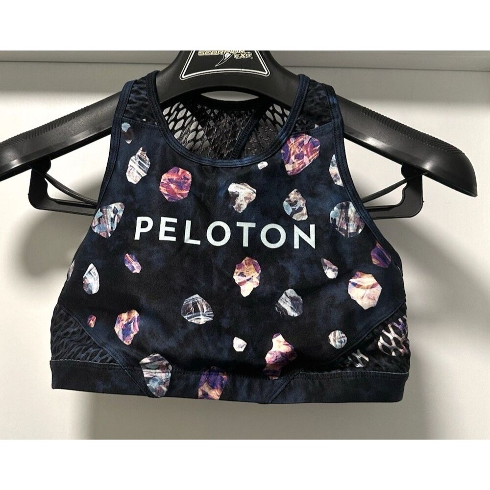 Peloton Sports Bra Medium Black Multicolor Casual mesh back